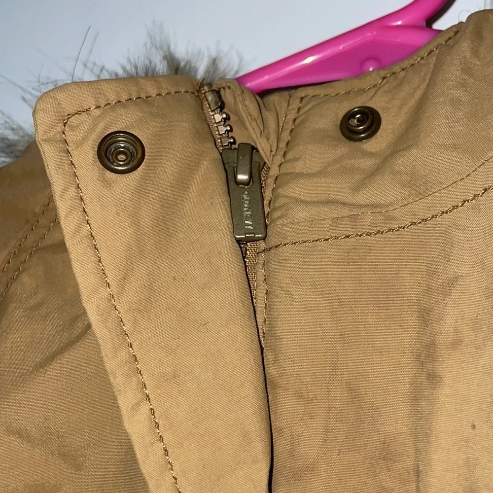 Old Navy Toddler Hooded Coat with Faux Fur Trim Tan 3T